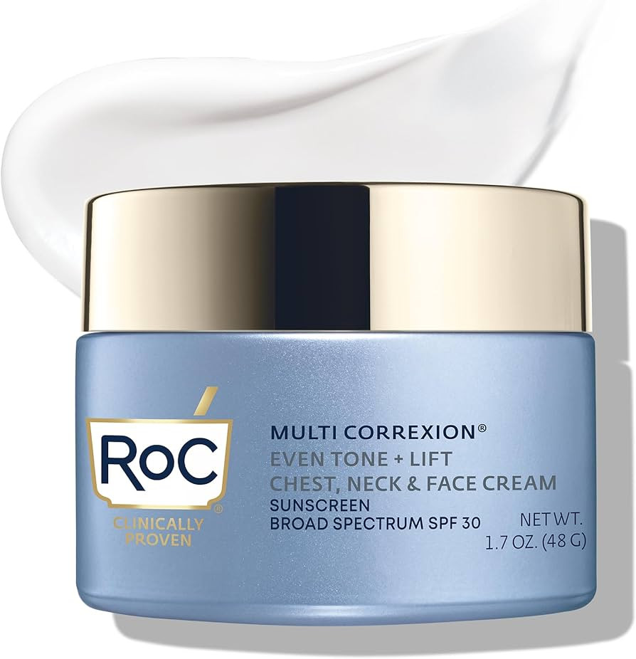 RoC Multi Correxion 5 in 1 Chest, Neck, and Face Moisturizer Cream with SPF 30, for Neck Firming ... | Amazon (US)