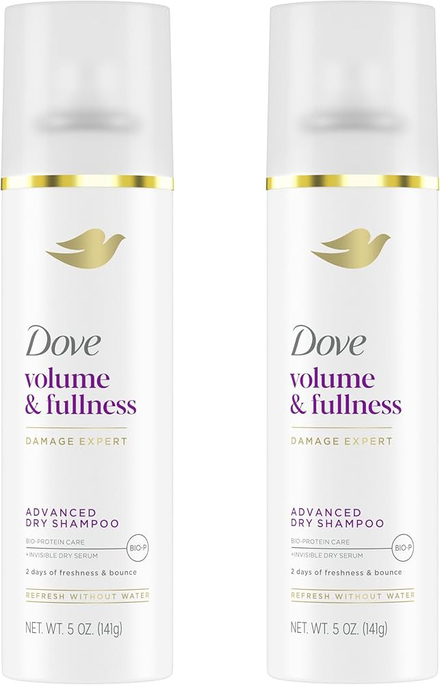 Dove Dry Shampoo Spray, Volume & Fullness, Absorbs Oil to Refresh Hair Without Washing, 5 oz (2-P... | Amazon (US)