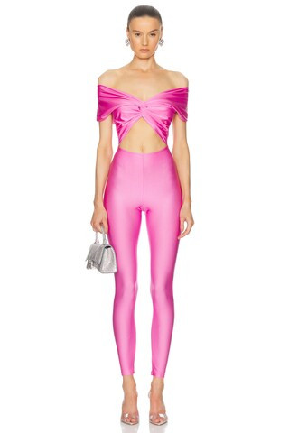 The Andamane JUMPSUIT KENDALL SUMMER in Pfingstrose - Pink. Size M (also in S). | FWRD 
