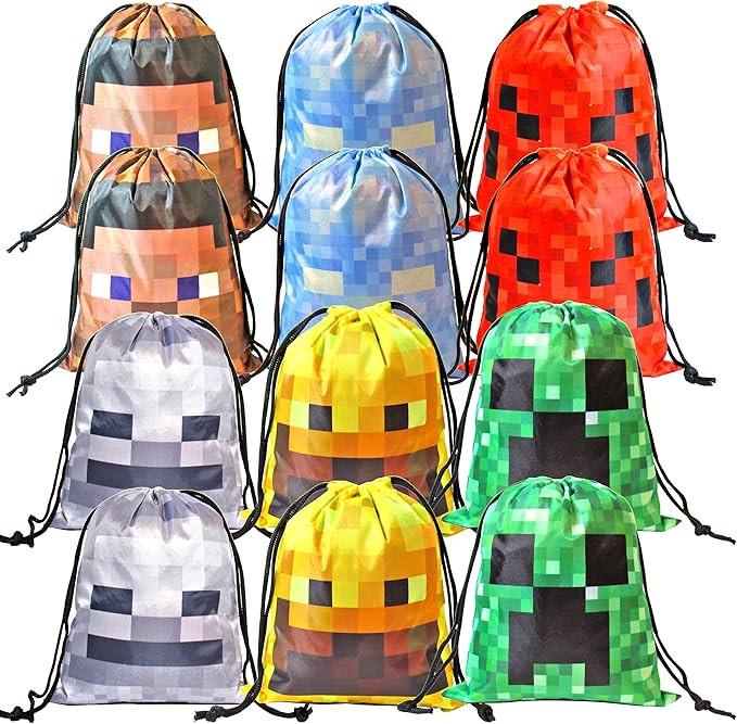 Pixel Theme Party Favor Bags, Pixel Birthday Decorations, Pixel Birthday Party Supplies, Pixel Pa... | Amazon (US)