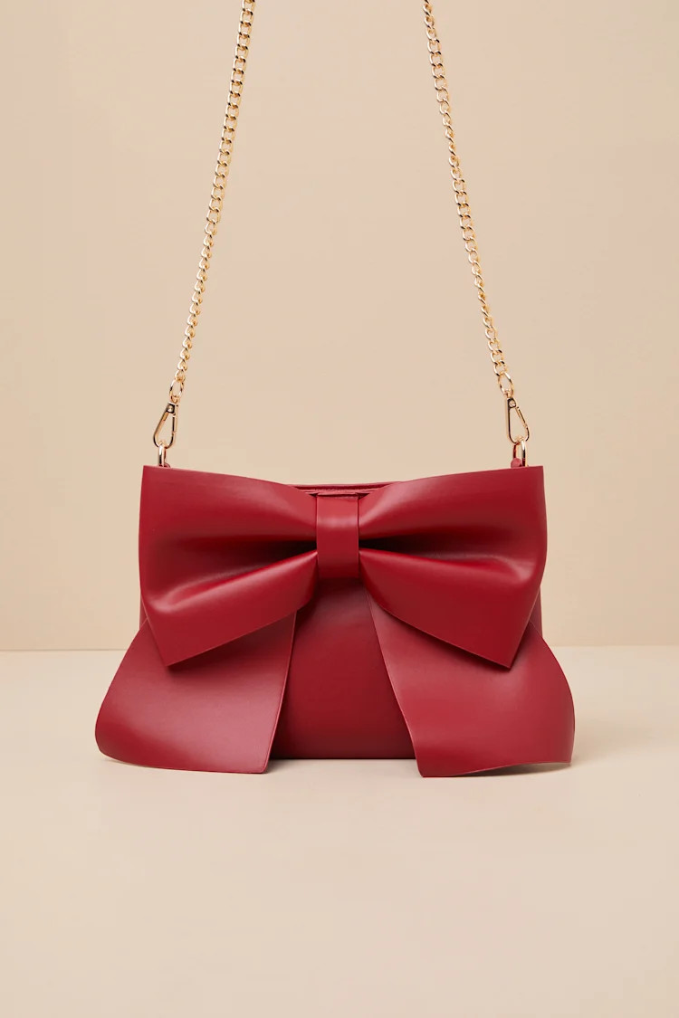 Compellingly Chic Red Bow Crossbody Bag | Lulus