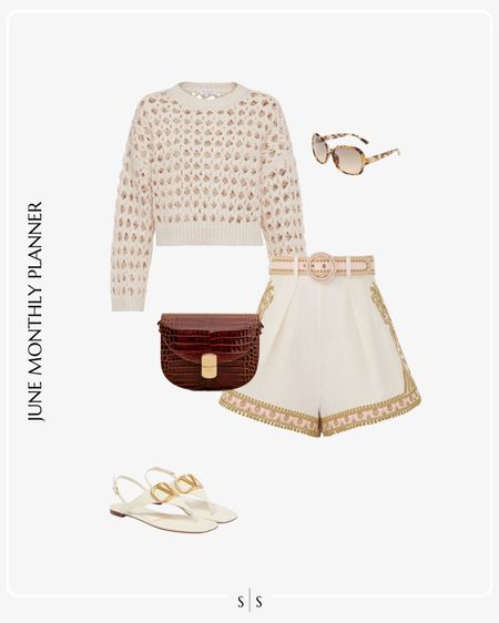 Monthly outfit planner JUNE: Spring & Summer looks | knit crochet sweater, embroidered shorts, white sandals, Claude crossbody bag, sunglasses 

See the entire calendar on thesarahstories.com ✨ 


#LTKStyleTip