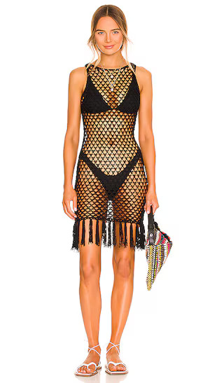 Bri Crochet Mini Dress in Black | Revolve Clothing (Global)
