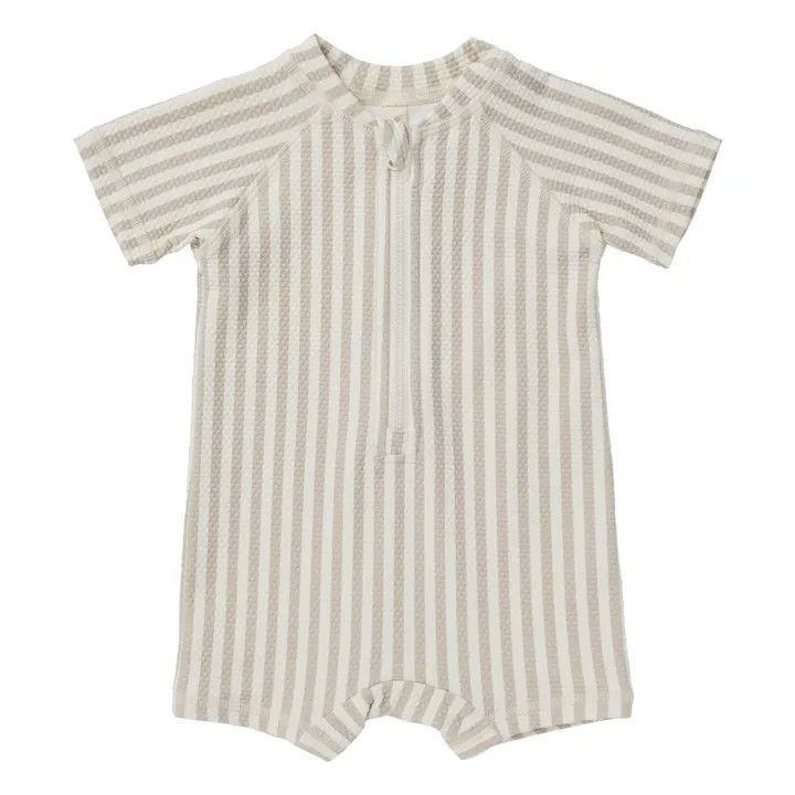 Combinaison Anti-UV Rayée | Cendre | Smallable