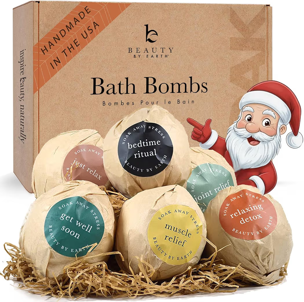 Bath Bombs Gift Set, USA Made with Organic & Natural Ingredients, Christmas Stocking Stuffers for... | Amazon (US)