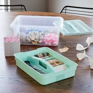 14.5qt. Latchmate+ Mint Storage Box with Tray by Simply Tidy™ | Michaels Stores