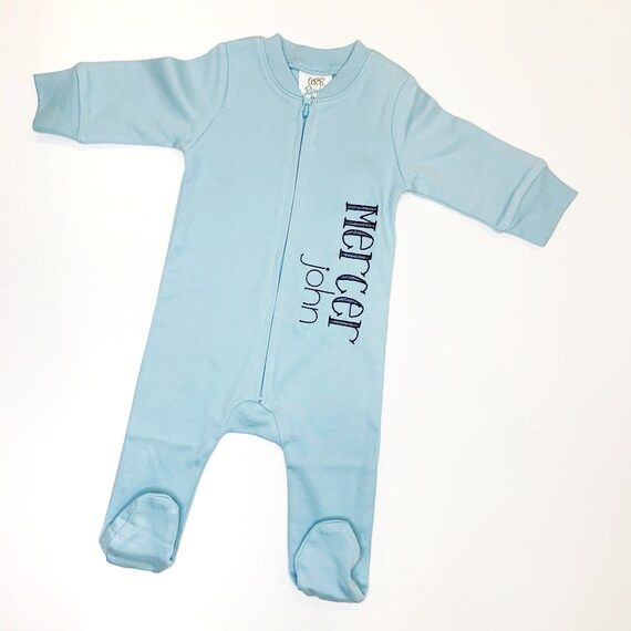 Monogrammed Baby Pajamas Personalized Footie Pajamas | Etsy | Etsy (US)