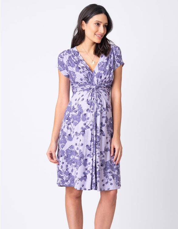 Lavender Blossom Knot Front Maternity Dress | Seraphine US