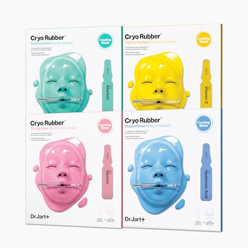 Dr.Jart+ Cryo Rubber Mask Collection – 4 Korean Face Masks for Hydration, Brightening, Firming & Soothing | Korean Skin Care Kit with Hyaluronic Acid, Niacinamide, Glycerin & Allantoin | Amazon (US)