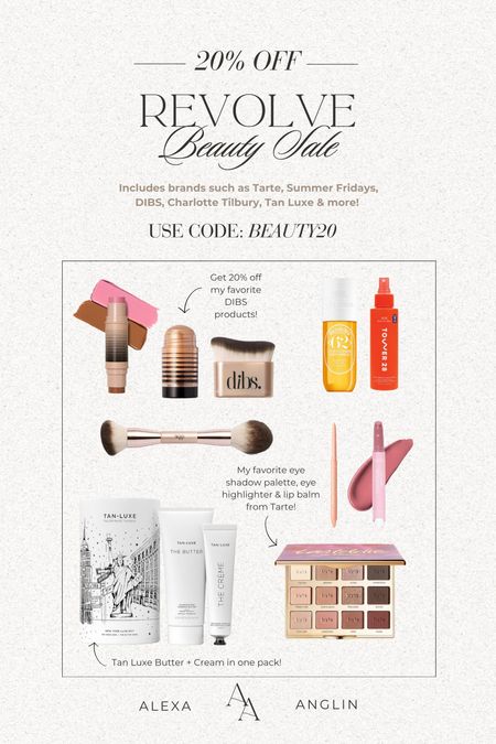 Revolve Beauty SALE— save 20% off with code BEAUTY20 at checkout // includes lots of brands such as Tarte, Summer Fridays, DIBS, Charlotte Tilbury, Tan Luxe & more! 

#LTKSaleAlert #LTKBeauty #LTKStyleTip