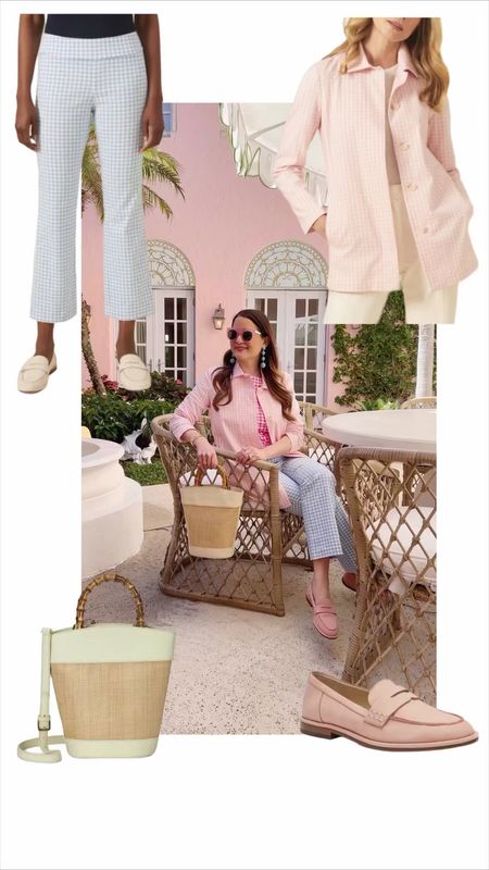Pastel outfit and gingham pants, trench coat, and coastal bag. Love this vacation outfit for spring!

#LTKTravel #LTKSeasonal #LTKFind 

#LTKworkwear #LTKstyletip #LTKunder100