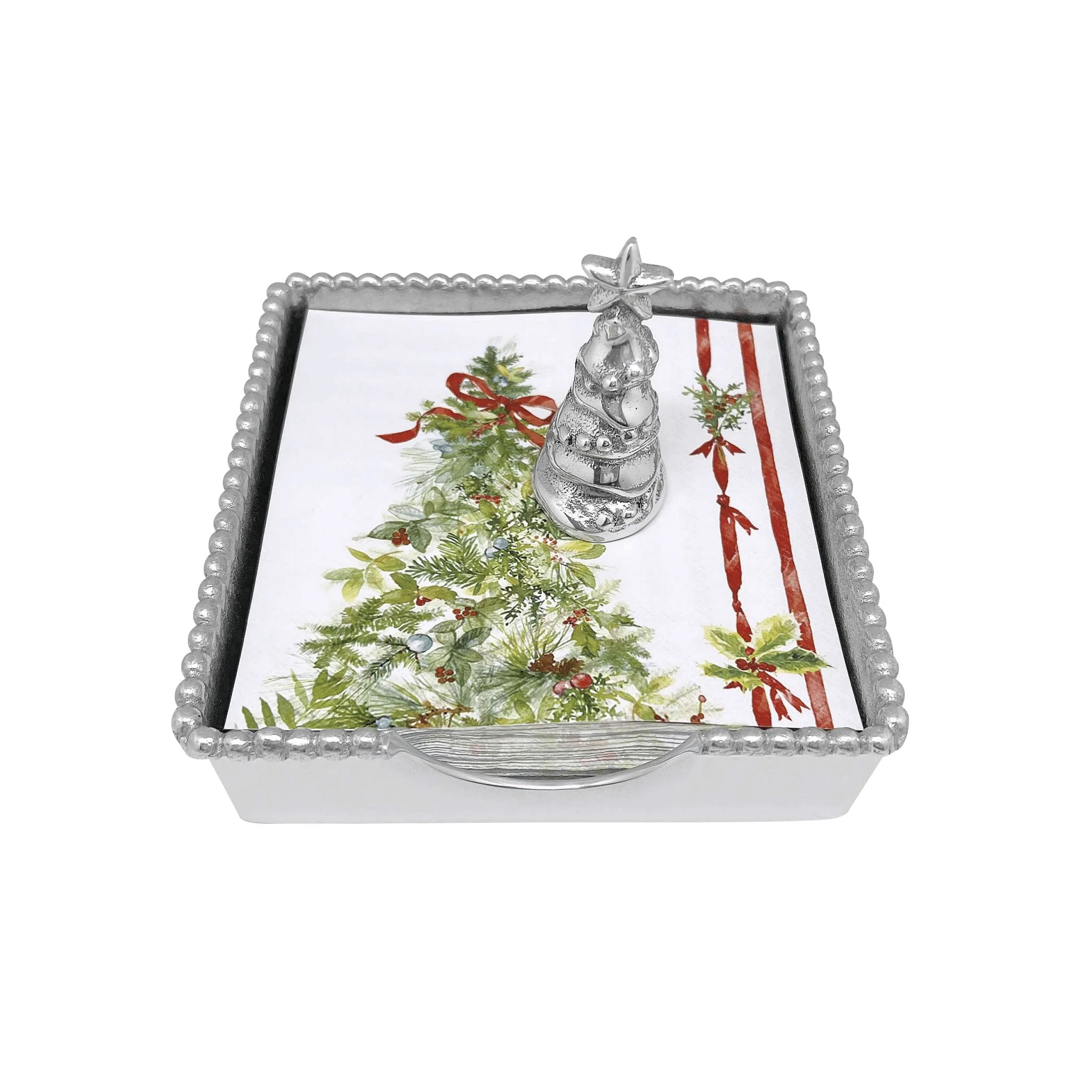 Christmas Tree Beaded Napkin Box Set | Mariposa