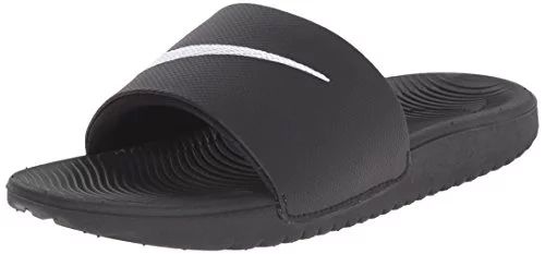 NIKE Kids' Kawa Slide Sandal, Black/White, 4 M US Big Kid | Walmart (US)