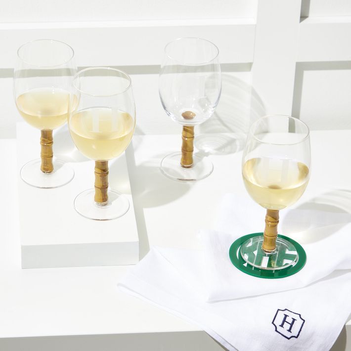 Hand Painted Bamboo Wine Glasses, Set of 4 | Mark and Graham