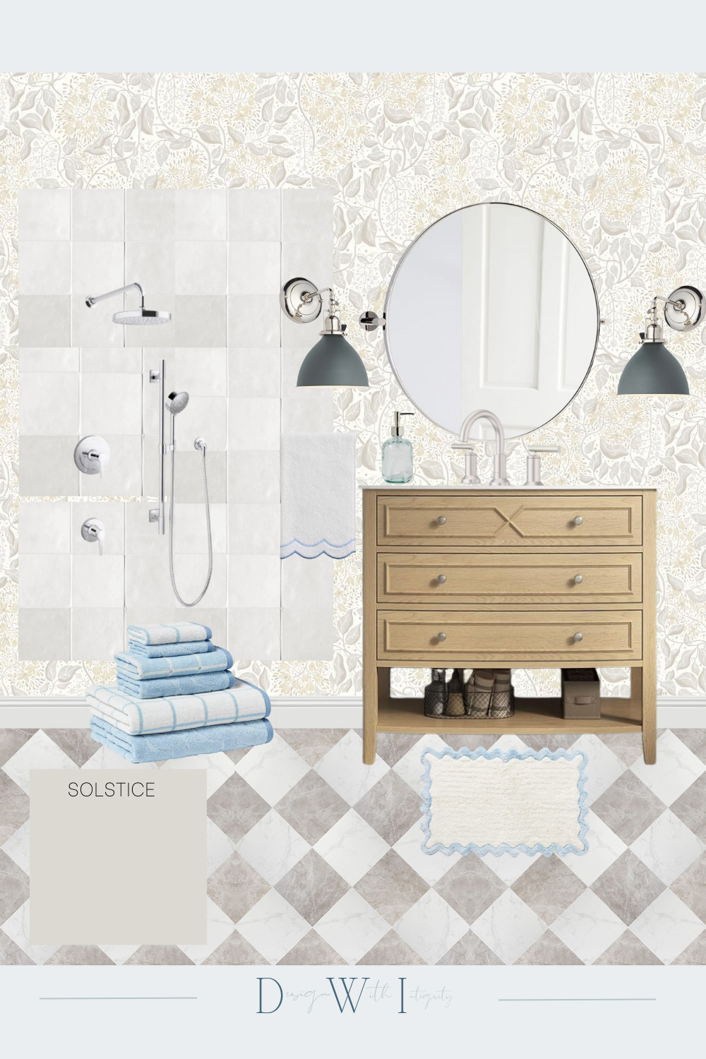 This bathroom mood board blends timeless elegance with modern charm. A natural wood vanity, checkerboard tile floors, and soft blue accents create a serene retreat perfect for everyday luxury. The floral wallpaper adds just the right amount of character. Would you choose bold color or keep it classic like this? Share your thoughts below and shop the full look on LTK to bring this vision into your home.


#BathroomDesign #BathroomInspo #BathroomRemodel #InteriorDesignIdeas #InteriorDesignInspo #BathroomVanity #BathroomWallpaper #BathroomMoodBoard #MoodBoardDesign #HomeDecorIdeas #BathroomGoals #HomeInspiration #ShopThePost #LTKHome #LTKBathroom #HomeDecorStyle #InteriorInspo #StyledSpaces #RemodelInspiration #DesignWithIntegrity #InteriorDesignCommunity #BathroomTrends #DreamBathroom #RemodelGoals #InteriorDetails 

 #LTKHome