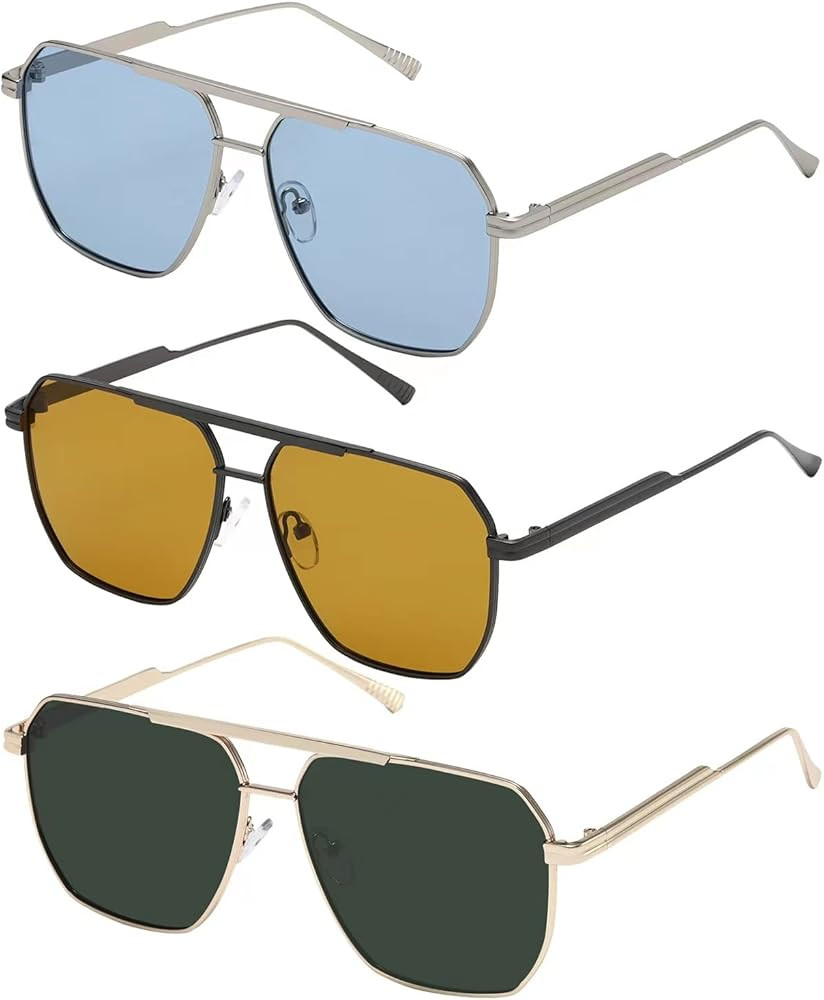 Retro Oversized Square Polarized Sunglasses for Women Men Vintage Shades UV400 Classic Fashion Me... | Amazon (US)