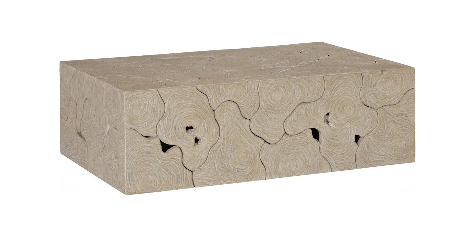 Teak Slice Coffee Table, Rectangle, Oat Finish | Wayfair North America