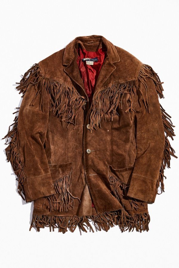 Vintage Polo Ralph Lauren Leather Fringe Jacket | Urban Outfitters (US and RoW)