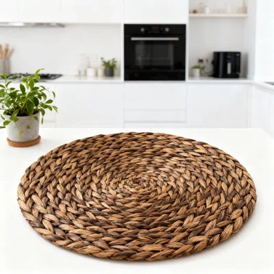 Handwoven Water Hyacinth Placemats Set Of 8, Round Rattan Wicker Place Mats For Dining Table Protection And Decoration, Heat-Resistant And Durable | Wayfair North America
