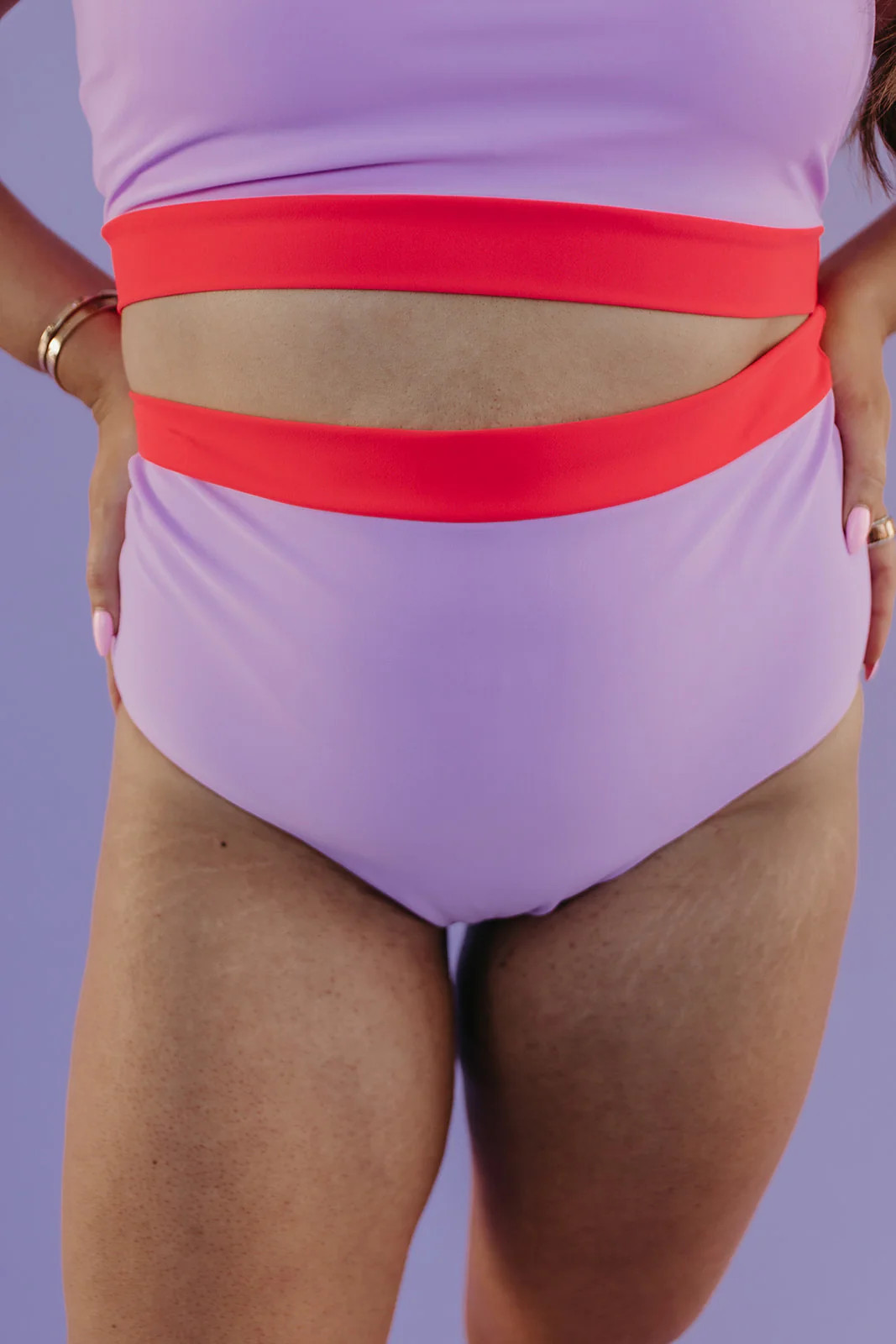 MIAMI SWIM BOTTOM IN LILAC COLORBLOCK BY PINK DESERT X SARAH TRIPP | Pink Desert