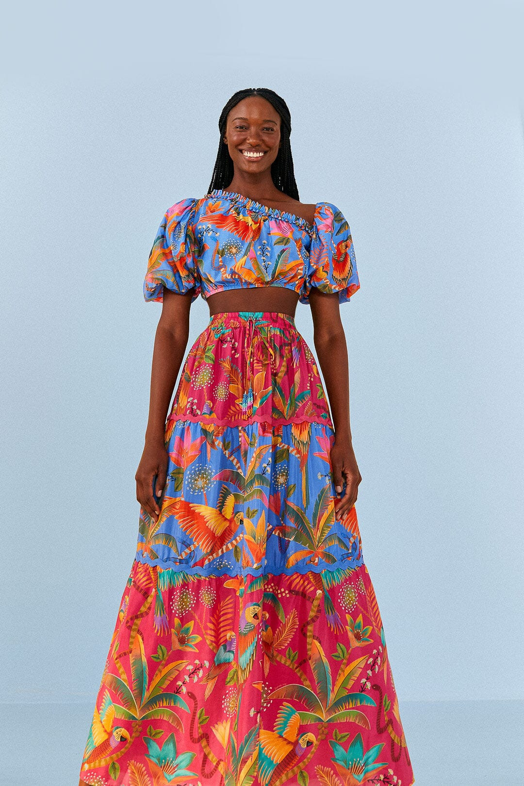 Macaw Party Mix Maxi Skirt | FarmRio (US)