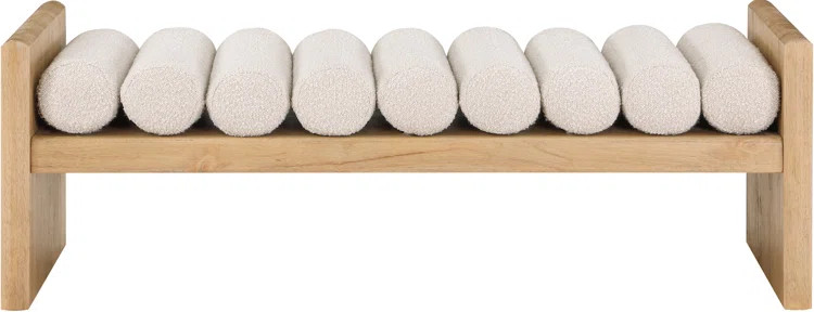 Boucle Fabric Wood Bench | Wayfair North America
