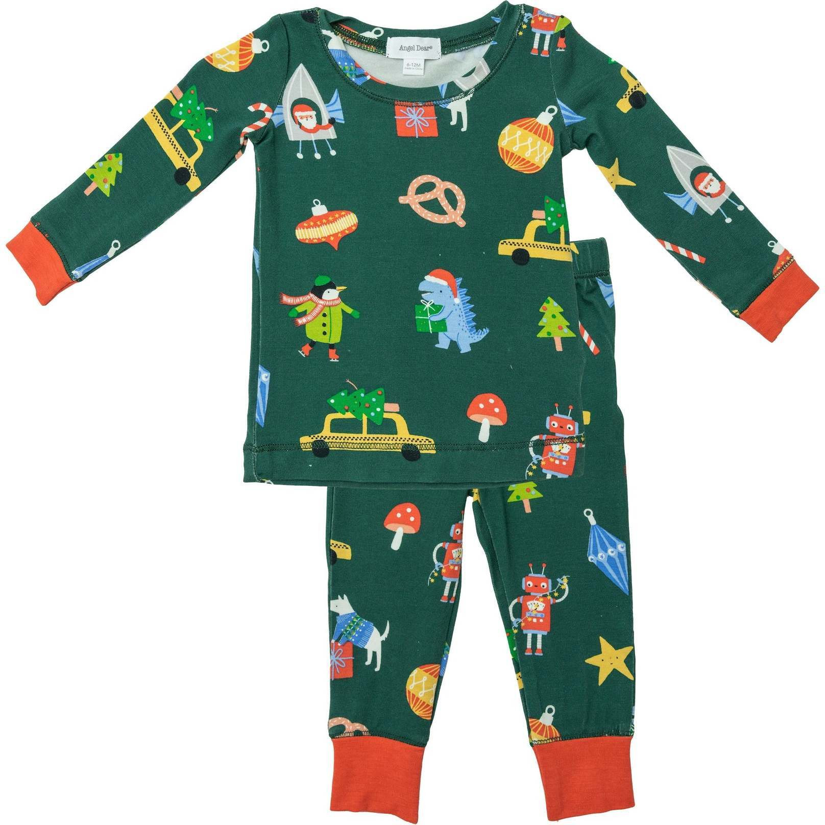 Merry & Bright Lounge Wear Set, Green | Maisonette