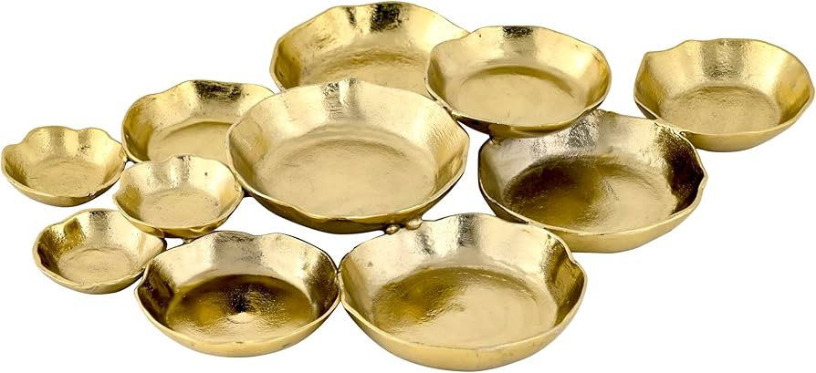 Cruiser’s Caché | Cluster of 11 Serving Bowls, 24" Gold Finish, Hand-Crafted, Artisan Made. Ho... | Amazon (US)