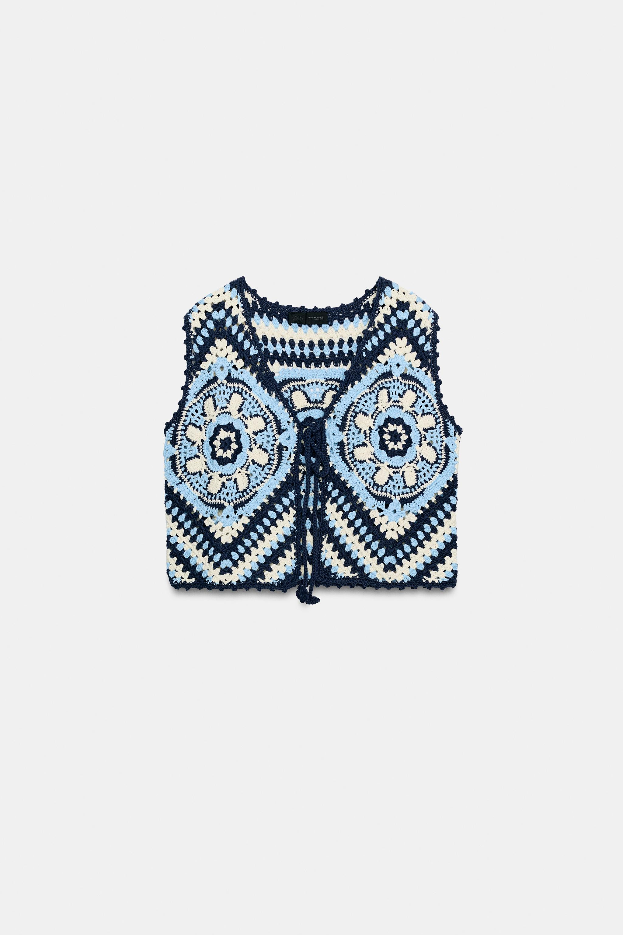 CROCHET KNIT VEST | Zara UK