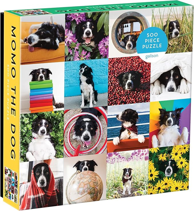Galison Momo The Dog Puzzle, 500 Pieces, 20” x 20'' – Colorful Puzzle Featuring 16 Adorable Dog Imag | Amazon (US)