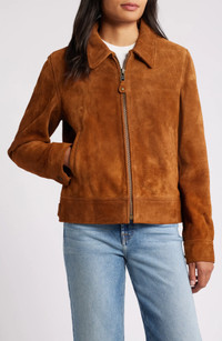 Click for more info about Roughout Cowhide Suede Trucker Jacket
