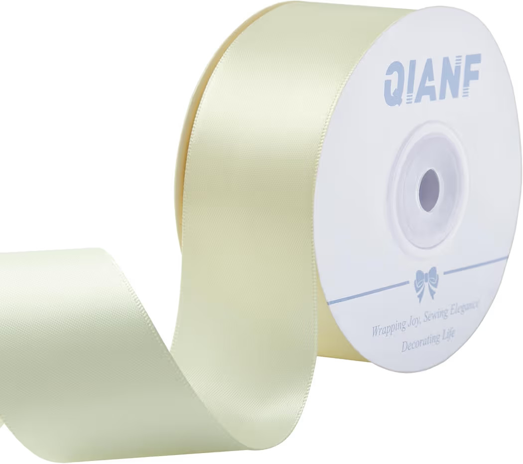 Cream Ribbon 1-1/2 Inch Double Face Satin Ribbon for Gift Wrapping Hair Bows Making Chair Sash Va... | Amazon (US)