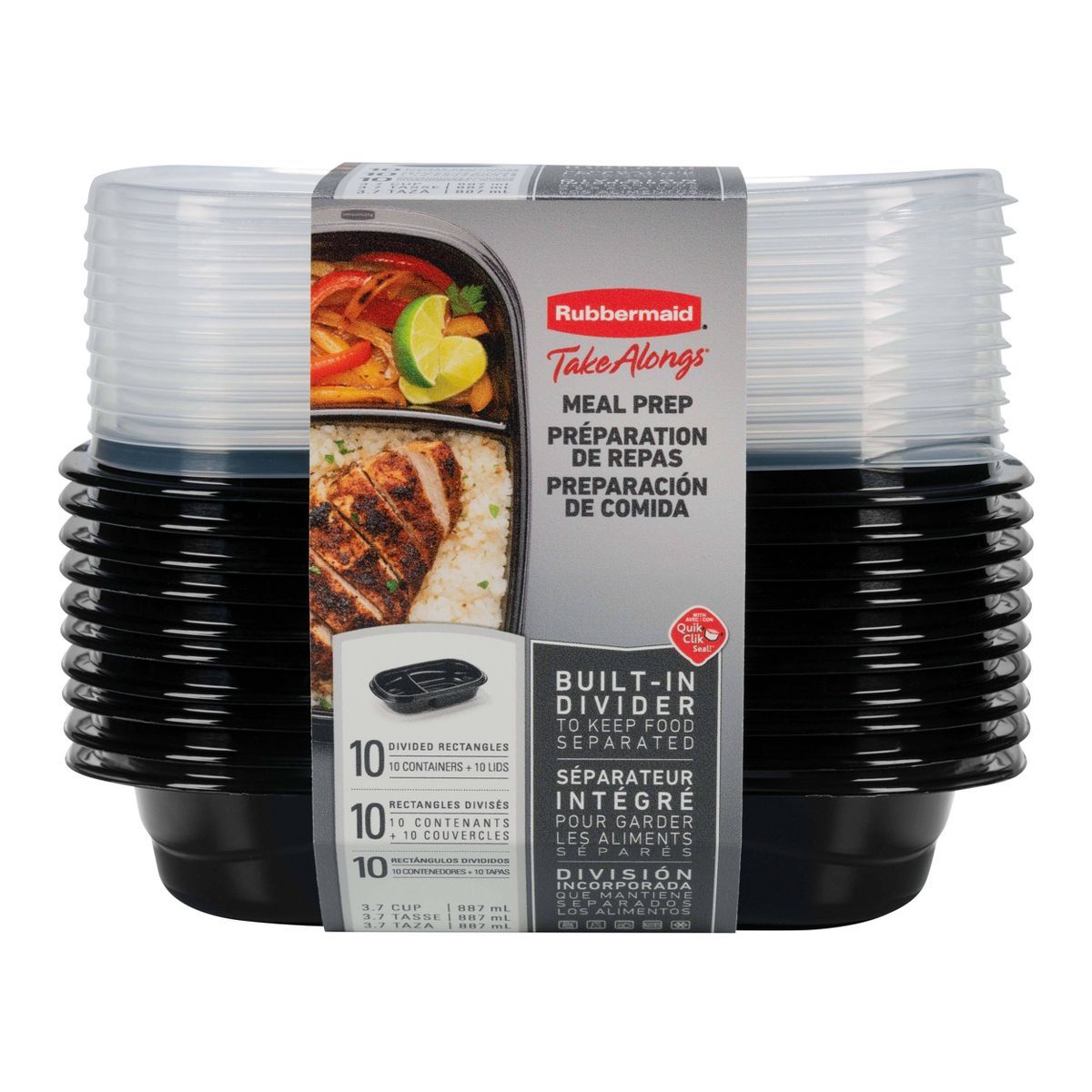 Rubbermaid 20pc TakeAlongs Meal Prep Divided Rectangle Containers Set | Target