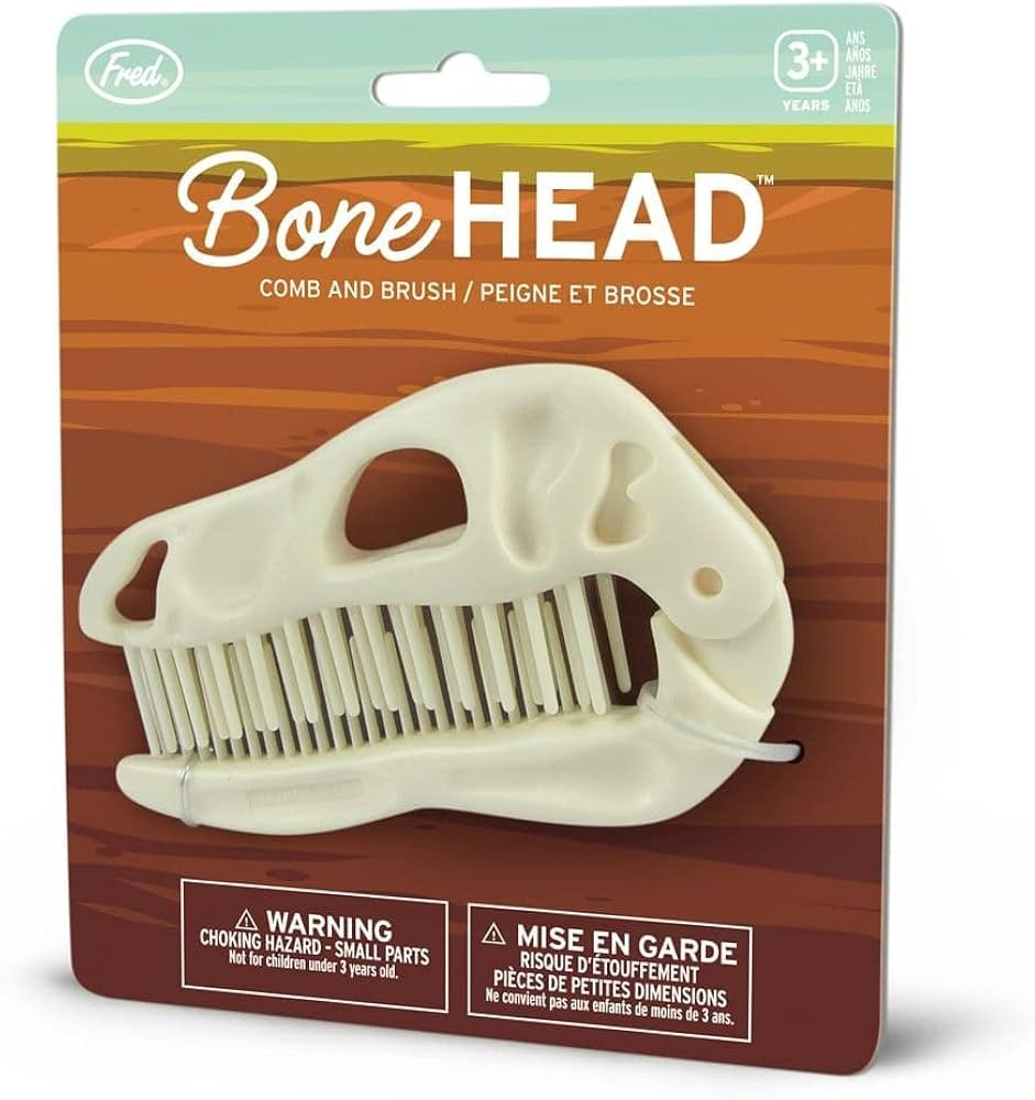 Genuine Fred BONEHEAD Folding Brush and Comb, Fun Dinosaur Design, Hair Care Tool and Detangling ... | Amazon (US)