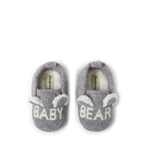 Dearfoams Easter Basket Stuffers Gifts for Kids Toddler Lil Slipper, Light Grey Baby Bear, 6 9 Months Unisex Infant | Amazon (US)