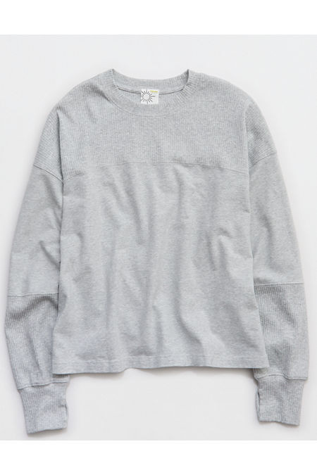 OFFLINE By Aerie OG Cotton Crewneck T-Shirt Women's Medium Heather Gray XXS | Aerie