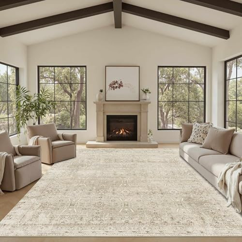 Rugxara Beige 8x10 Area Rugs for Living Room Bedroom Large Washable Rug | Amazon (US)