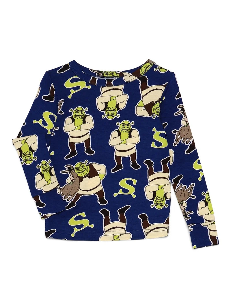 Shrek Toddler Unisex Long Sleeve Top and Pants, 2-Piece Pajama Set, Size 12M-5T | Walmart (US)