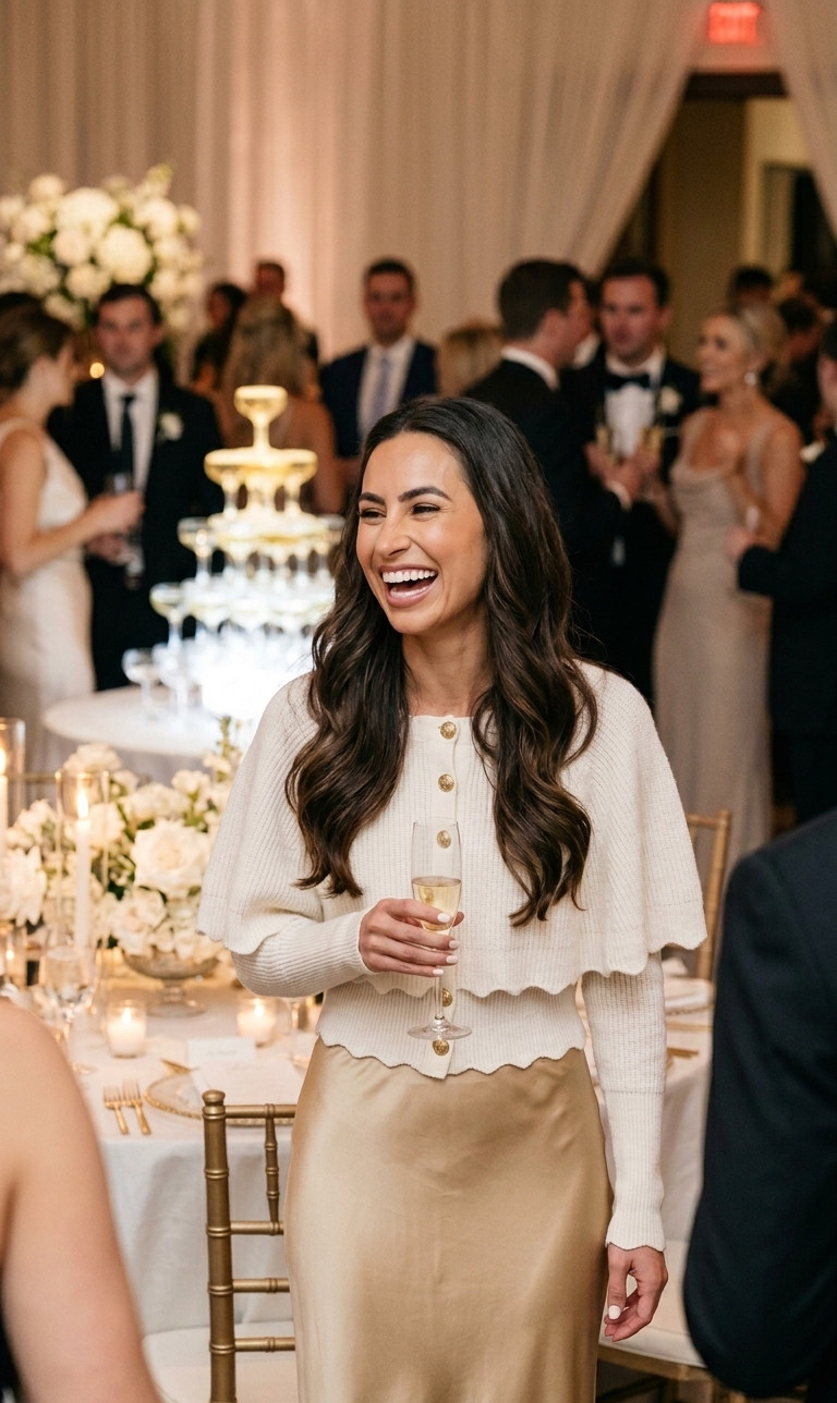 The dreamiest quiet luxury inspired evening look 🤍 This cream knit + satin skirt combo feels timeless, feminine, and effortlessly elevated for weddings, formal dinners, champagne nights, and elegant events.

Such a classy neutral outfit that looks SO expensive ✨

Linked my exact look in LTK.

#ltkstyle #quietluxury #oldmoneyaesthetic #weddinggueststyle #neutralfashion #femininefashion #softluxury #elegantoutfit #luxuryfashion #classystyle 

 