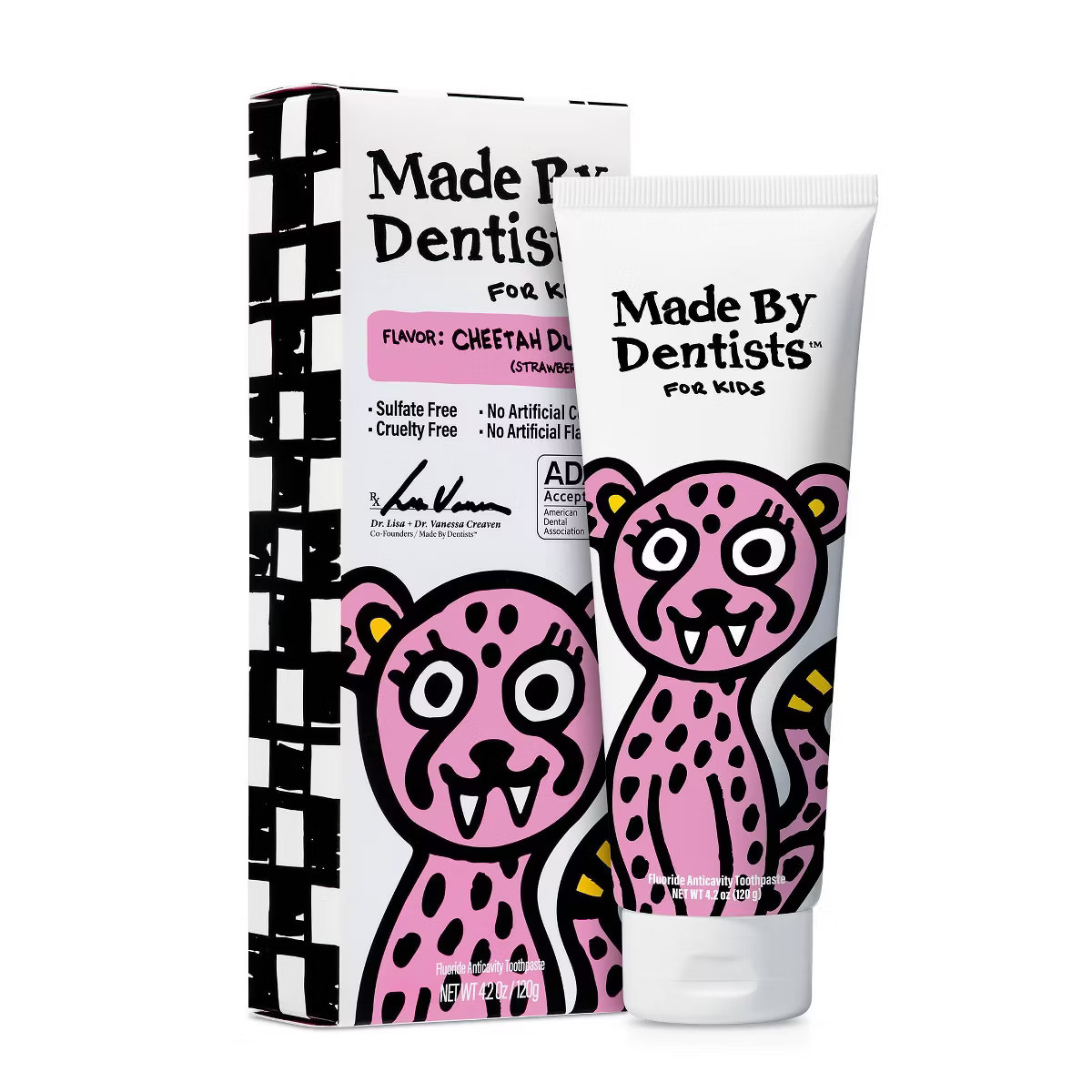Made By Dentists Kids Cheetah Fluoride Anticavity Toothpaste -Strawberry - 4.2 oz | Target