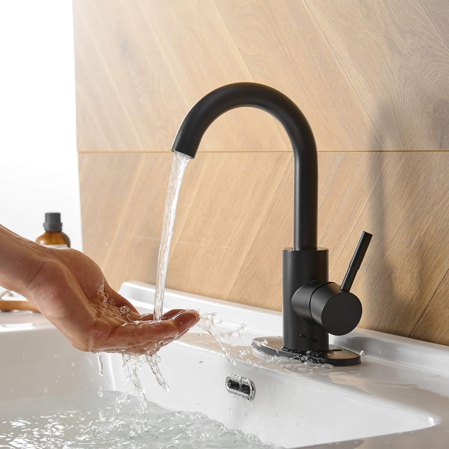 Hoimpro Modern Single Handle Wet Bar Sink Faucet,Single Hole Bathroom Lavatory Faucet,Rv Small Ba... | Amazon (US)