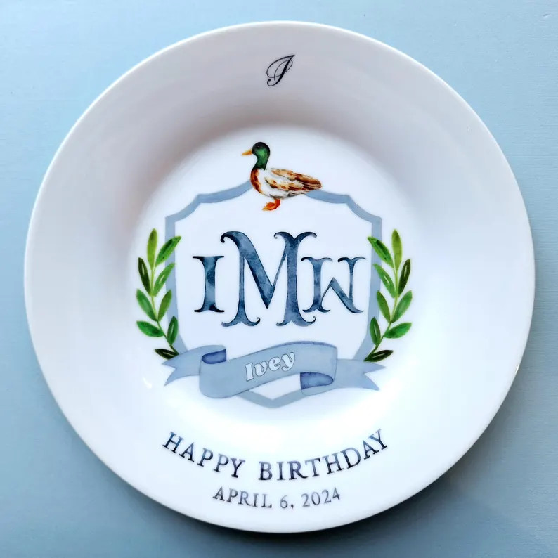 Birthday Plate for Boys Custom Ceramic Monogram Birthday Plate Personalized Birthday Plate for Fi... | Etsy (US)