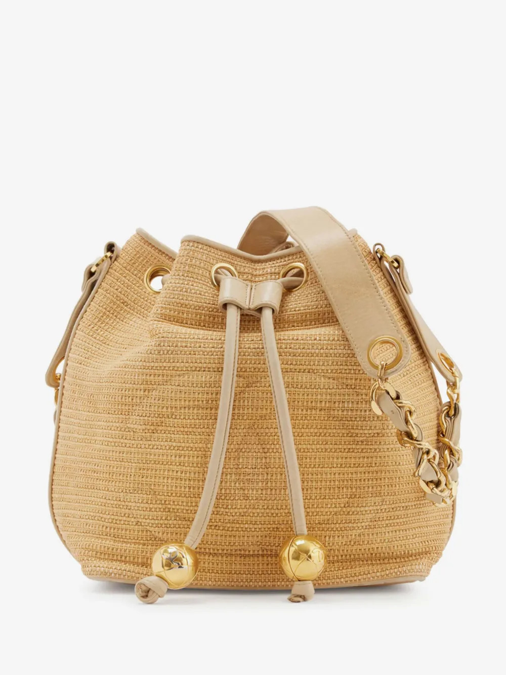 1992 drawstring raffia shoulder bag | Farfetch Global