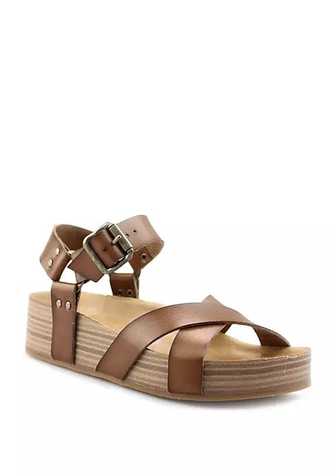 Makara Russet Flatform Sandals | Belk