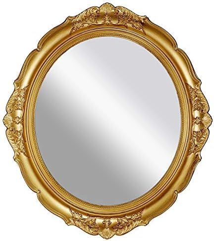 OMIRO Decorative Wall Mirror, Vintage Hanging Mirrors for Bedroom Living-Room Dresser Decor, Oval An | Amazon (US)