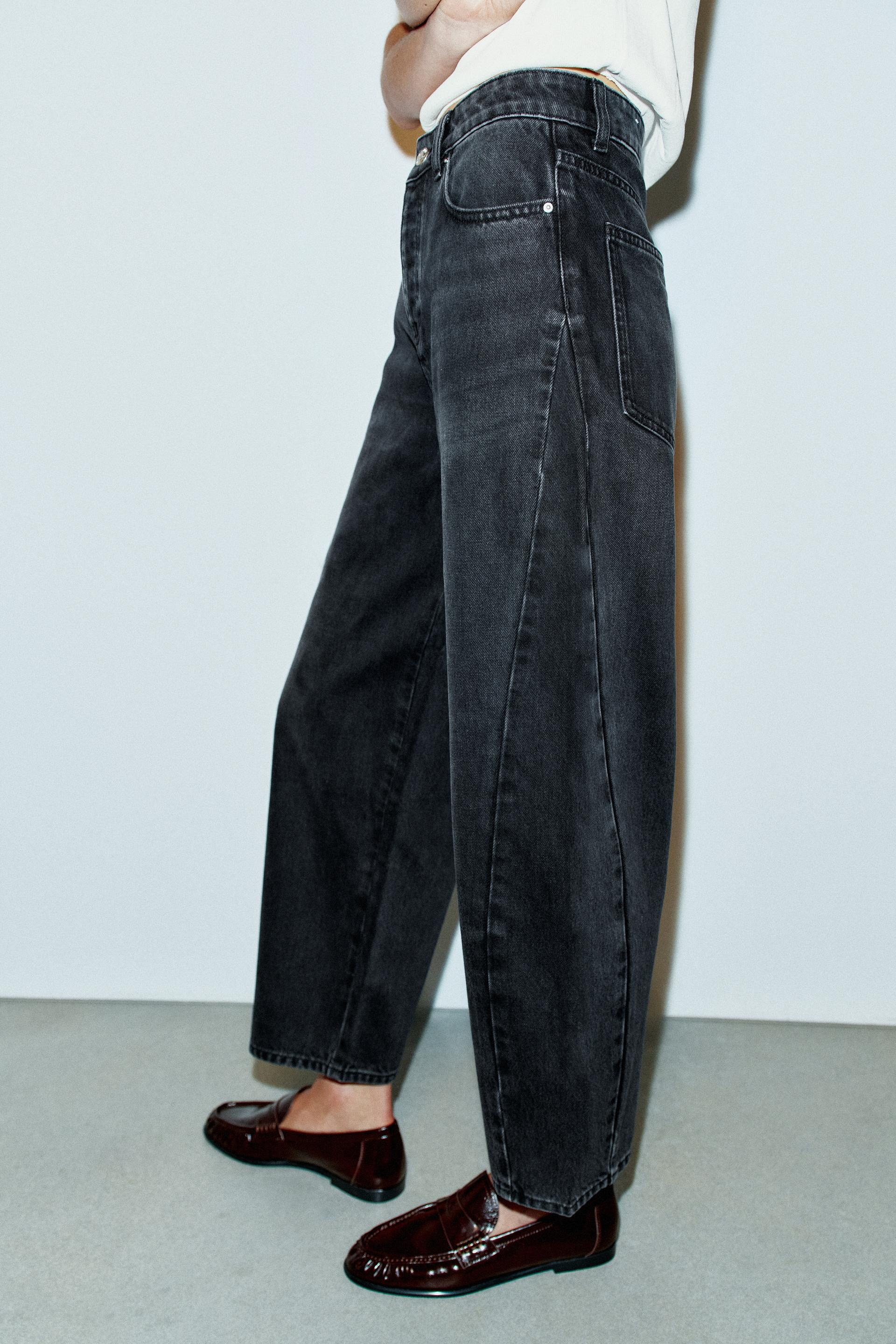 Zara - Z1975 High-Rise Barrel Jeans - White - 32 (Us 14) - Woman | Zara US