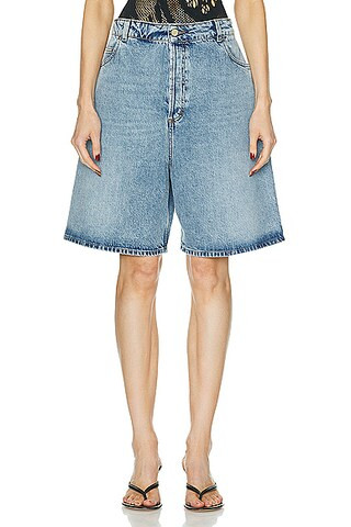Heavy Manners Baggy Denim Short in Babygirl | FWRD | FWRD 