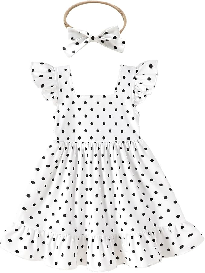 JEELLIGULAR Baby Girl Dresses Strawberry Sundress Toddler Infant Summer Clothes with Cute Bow Hea... | Amazon (US)