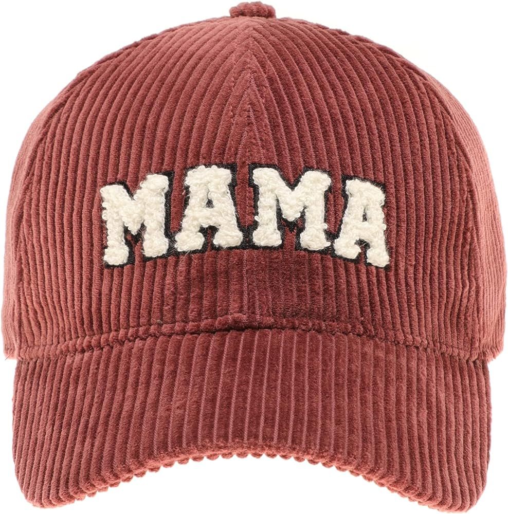 MIRMARU Women's 100% Cotton Corduroy Chenille 3D Patch Embroidered Adjustable Baseball Cap Hat | Amazon (US)