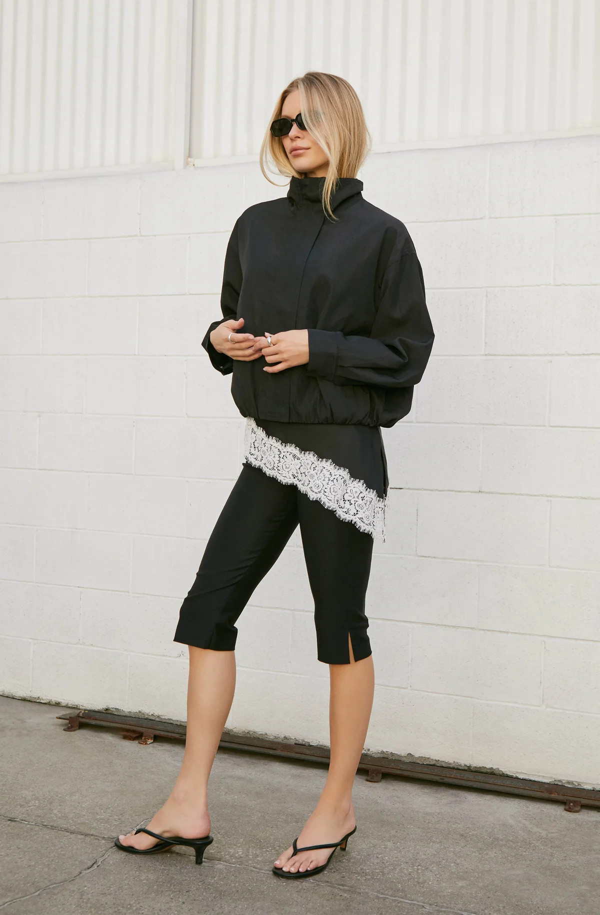 Cooper Funnel Neck Bomber Jacket - Black / XS | ASTR The Label (US)